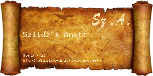 Szilák Anett névjegykártya